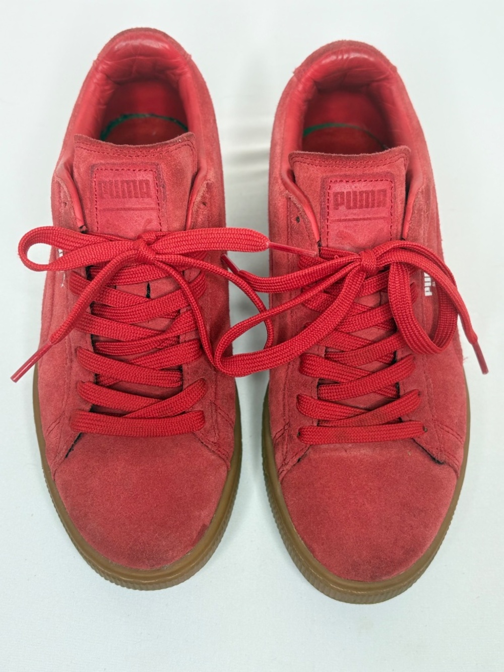 Puma Suede Classic Red Gum Sole Sneakers